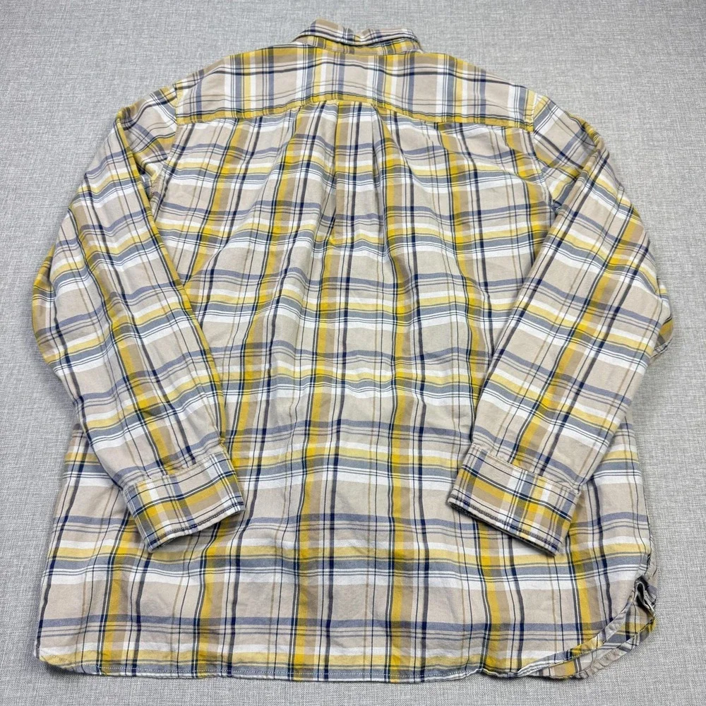 The North‎ Face Flannel Button-Up Shirt Mens XL Multicolor Plaid Cotton Blend